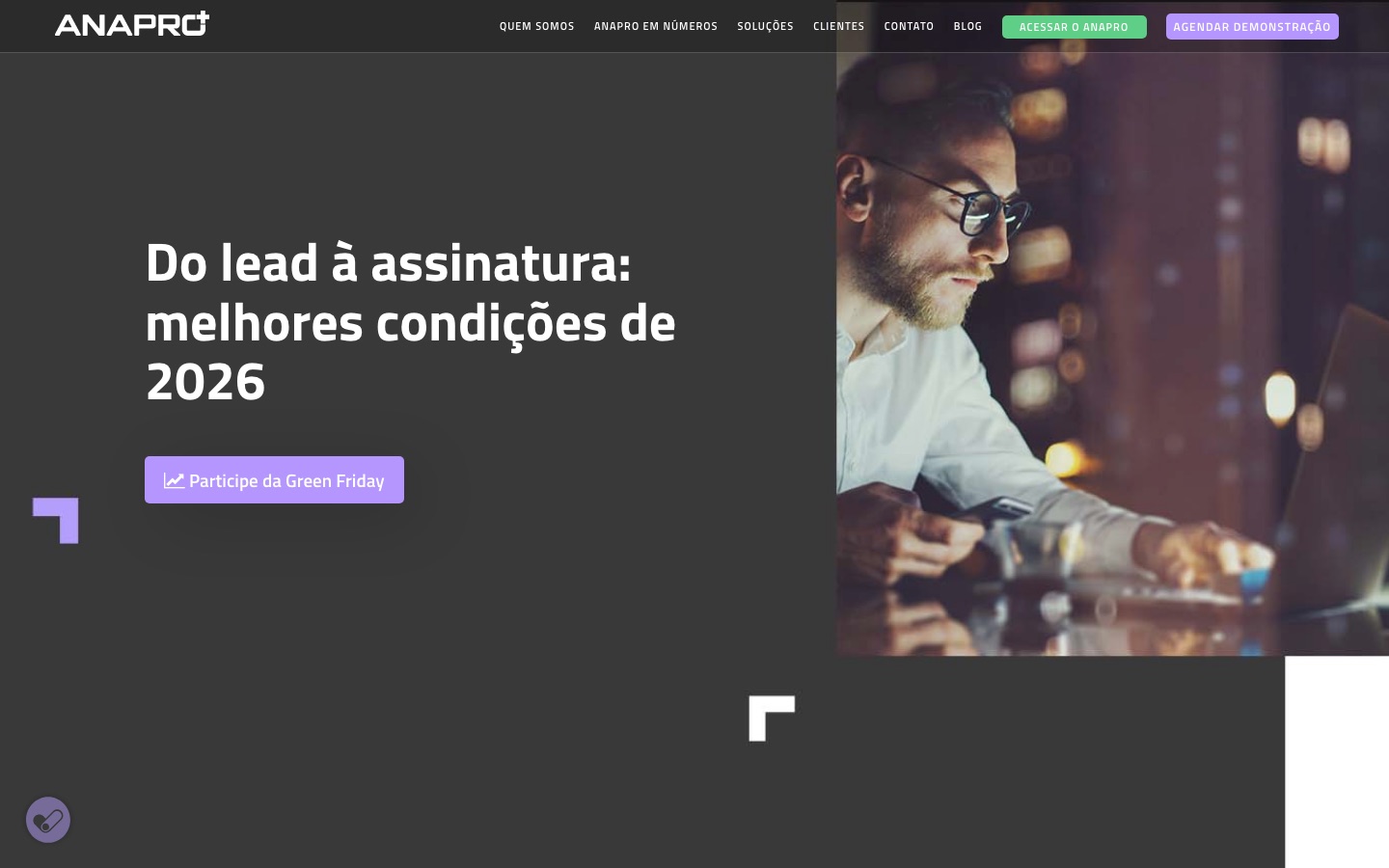 Página inicial do site oficial Anapro